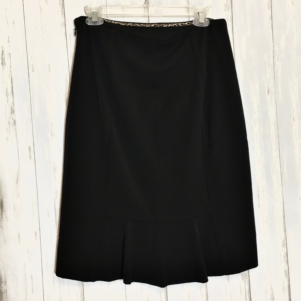 White House Black Market Black Pleated Back Skirt